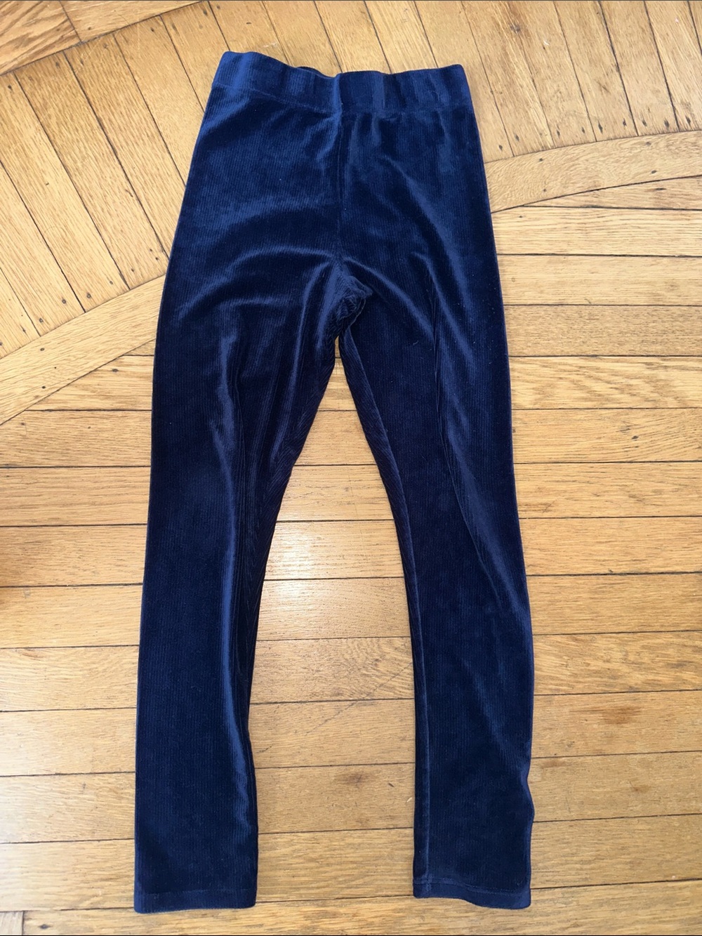 Isaac Mizrahi Girls Navy Velvet Leggings
